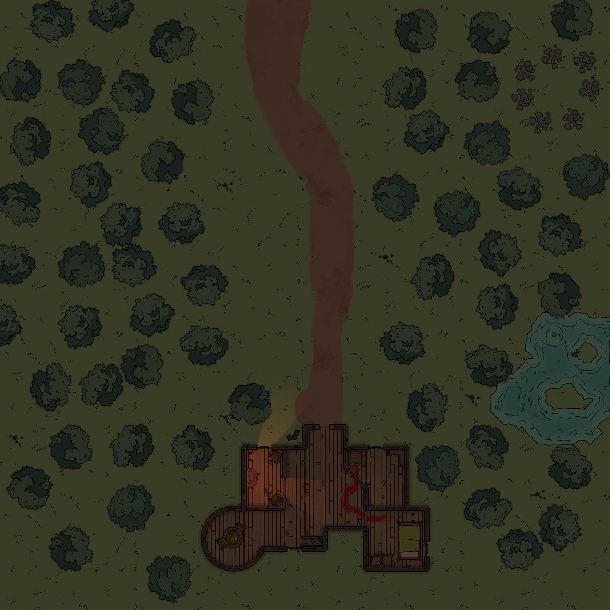 House in the woods. #battlemap #DnD #ttrpg #maps