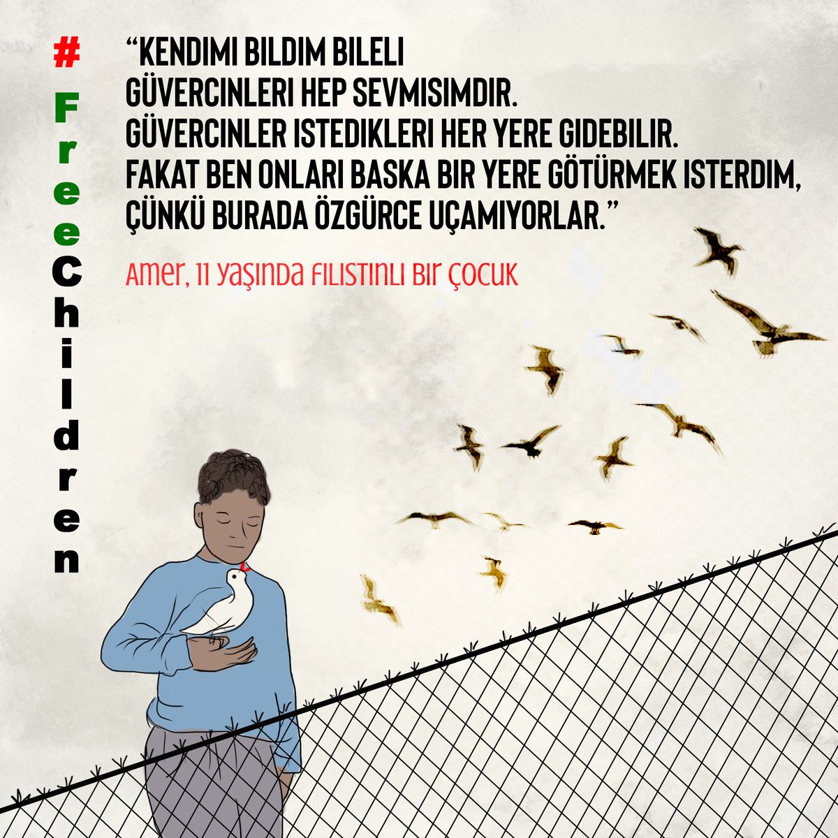 heybesinden's tweet photo. Filistinli 11 yaşındaki Amer küçük kardeşi Anas ile işgal altındaki Batı Şeria şehri El-Halil’de yaşıyor. İsrail yerleşimi ile sınır bölgesinde yaşıyorlar. Hayatları hakkında Esther Hertog ve Paul King tarafından çekilen “Skies above Hebron” adlı filmi izlemenizi tavsiye ederiz! https://t.co/IyYoYOsuag