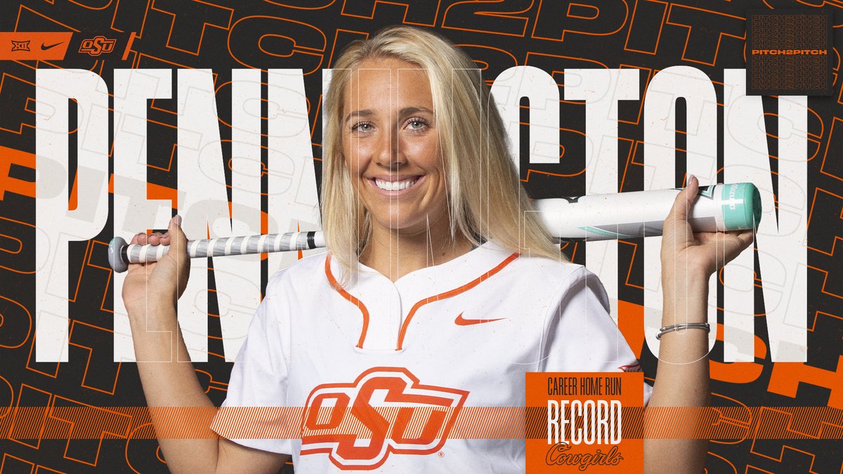 cowgirlsb's tweet photo. HISTORY!!

Sydney Pennington just cranked her 3⃣6⃣th career homer, which breaks the program's all-time career home run record!

#Pitch2Pitch I #GoPokes https://t.co/WPn4GA8MZM