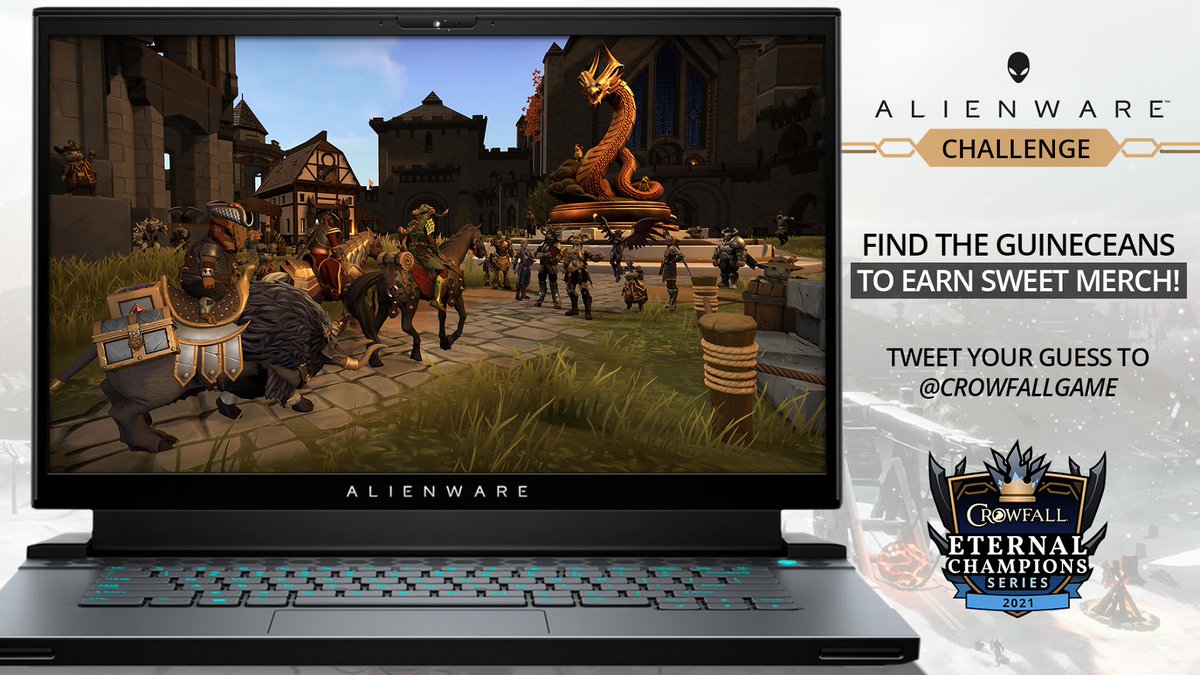 CrowfallGame's tweet image. #Crows We&apos;ve teamed up with #Alienware to challenge your skills
#Guineceans are hidden in this image and we&apos;re putting you to the test: Can you spot them all?
Tweet us with your guess and some of you who guess correct will be rewarded with some #Crowfall swag! #AlienwareChallenge