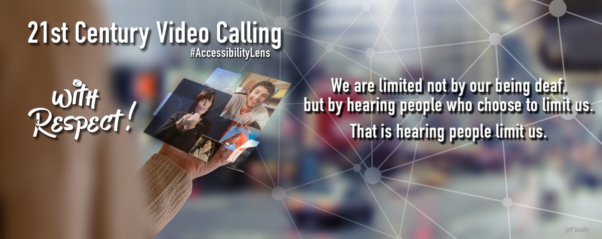 AccessLens's tweet photo. @MonaFortier @melaniejoly Indeed, Bless to have our 21st Century Video Calling during COVID-19 Pandemic. Thank to Zoom for making  impact on Audio-Speaking Abled force to accept Video Call. We, Deaf Canadians rely on video calls since 2000. It is time to have 50dn/25up speed from Coast to Coast to Coast https://t.co/AcYTljGlt1