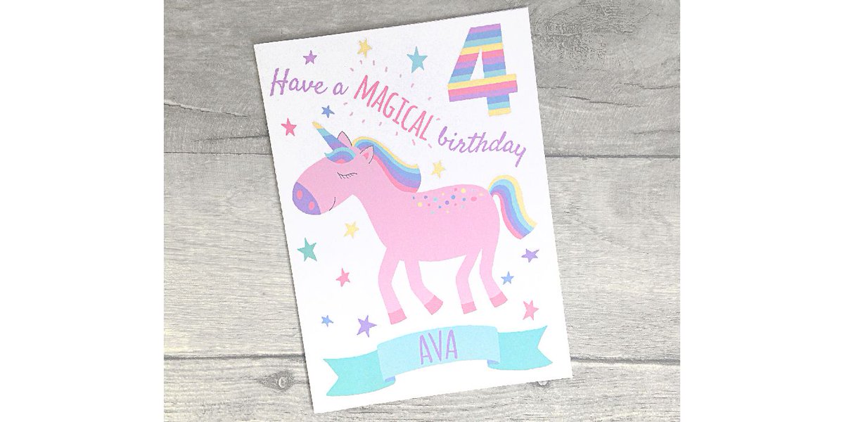 Little girls will love these personalised birthday cards! Made to order with her name and available in any age!  buff.ly/2JunhX1 #handmadehour #ukcraftershour