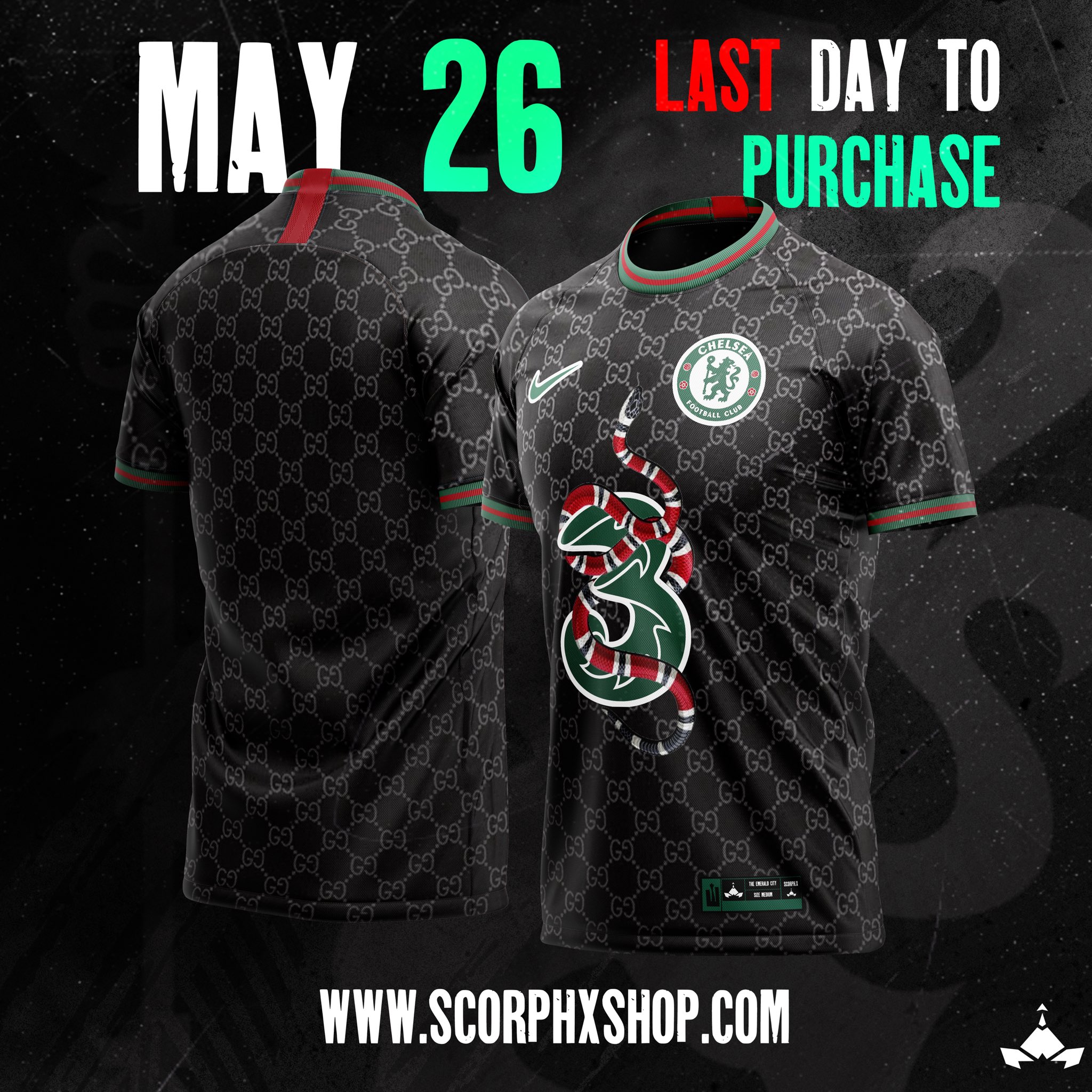 Scorphx  The Footy Kit Designer 👕⚽️ on X: 🚨SALE ALERT 🚨 I'm selling  this Chelsea x Gucci jersey for a LIMITED TIME until May 26. This would  make a great present