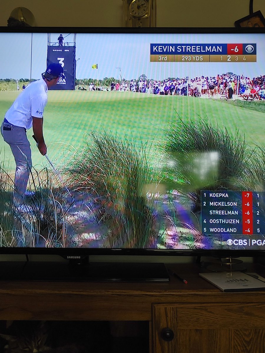 dan_brunette's tweet photo. @PGATOURComms did Kevin Streelman ground his club on the 3rd hole after hitting his second shot? He hit a tuft of sand after hitting his shot. Was that considered a hazard? https://t.co/gGwAscgolV