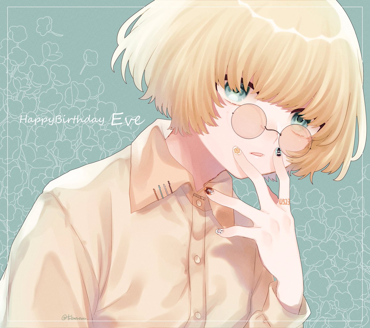 solo blonde hair shirt short hair round eyewear glasses collared shirt  illustration images