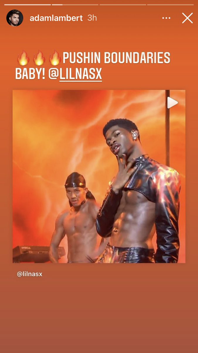 .<a href="/adamlambert/">ADAM LAMBERT</a>’s IG stories: “THE TIMES THEY ARE A CHANGIN” “I FEEL LIKE IT TOOK TEN YEARS FOR THIS TO HAPPEN! BRAVO!!! ” “🔥🔥🔥 PUSHIN BOUNDARIES <a href="/LilNasX/">☆ ‧dreamboy··‧̩̥˟͙冬˟͙‧̩̥l</a> “