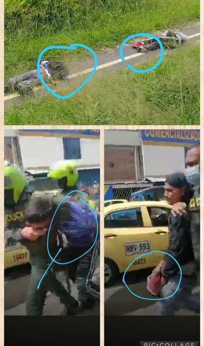 CasandroMartell's tweet photo. Estos son los cadáveres de la recta Palmira Cali. Observen los detalles de la ropa y la mano. https://t.co/Bd6vm6kUhN