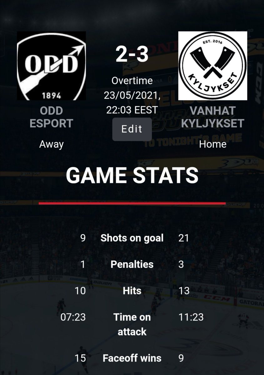 The winning streak continues!!

First shutout of the season for Meemi_ 🍻

Ggs @Oddesport
#ECL12 #NHLGamer #KYLJYSNATION