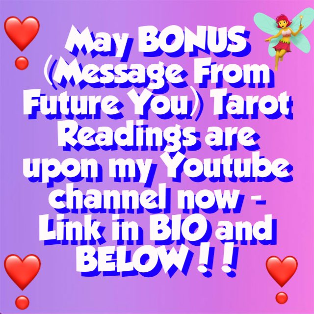 celticfoxy's tweet photo. May BONUS (Message From Future You) Tarot Readings are upon my Youtube channel now - Link in BIO and BELOW!!
https://t.co/Upcs0KQLao
Donations are greatly appreciated!
PayPal:
https://t.co/2ZQotLej4i
Select payment type “send to friends and family” please!!
#ariesfire https://t.co/Jom9NRAlmr