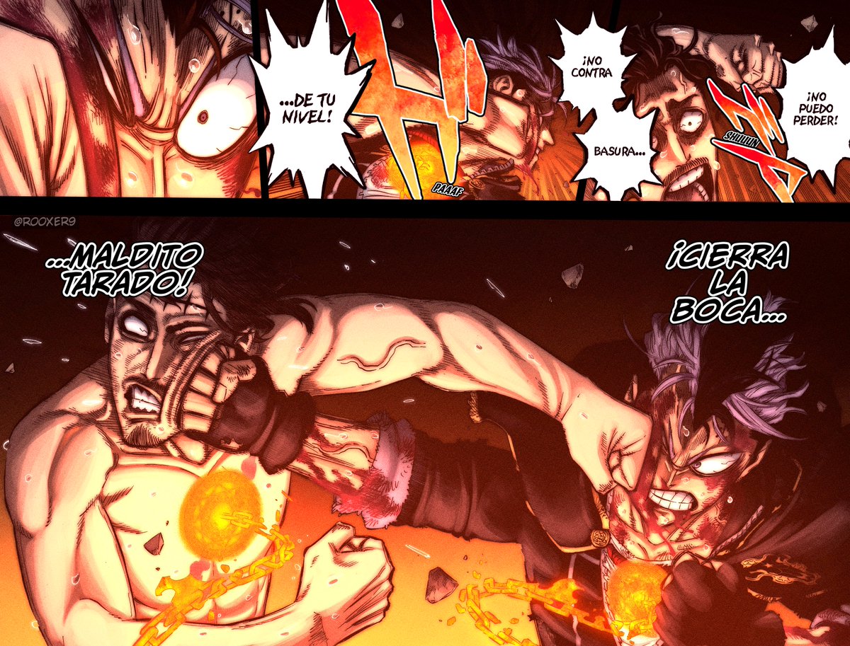 Dante and Magna, hand to hand. Manga: Black Clover [Ch.293