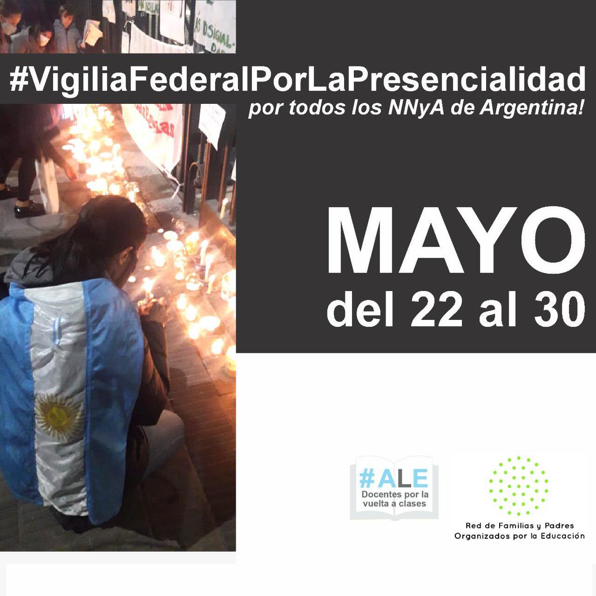 PadresOrgFed's tweet photo. Sumate a la #VigiliaFederalPorLaPresencialidad usando ese # y #LoPrimeroEnAbrir

⏰18hs
📍en todas las redes sociales

📸 publicá tu foto 🕯

🤍mencioná a @PadresOrgFed, @abramosescuelas o a cualquier cuenta de la Red de Familias y Padres Organizados por la Educación https://t.co/M7okVBDyjU