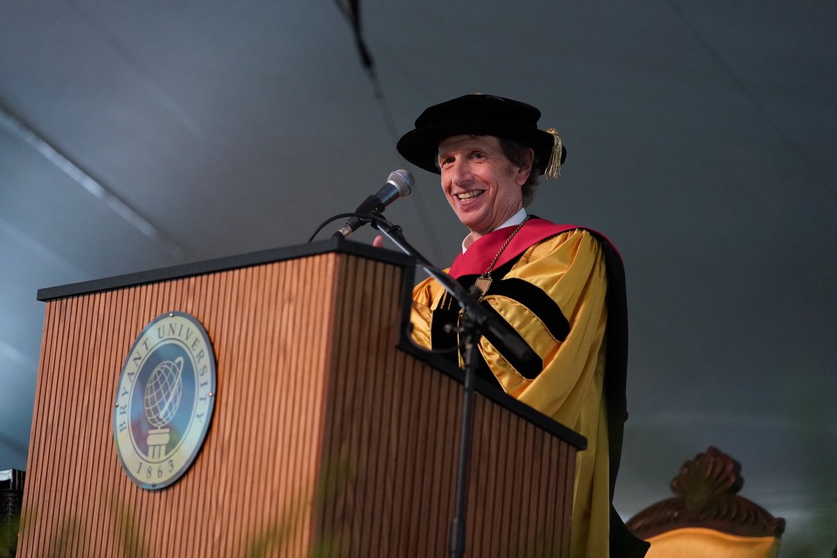 PrezGittell's tweet photo. We promised we would make it happen, congratulations #BryantGrad2020! I hope today provided you with the opportunity to celebrate your accomplishments and say a proper goodbye to the classmates, faculty, and staff who you have formed close friendships over the last 5(!) years. https://t.co/AvaFNt1AfN