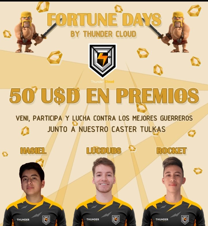 Hoy junto a <a href="/ThunderCloudOrg/">Thunder Cloud⚡</a> estamos inaugurando TUL-NEOS!!! Una plataforma en Discord donde podrás disfrutar de diversos torneos PROPORCIONADOS por diversos equipos de CLASH ROYALE!!! Es el turno THUNDER CLOUD... si te interesa formar parte de esta propuesta envíame MD😎