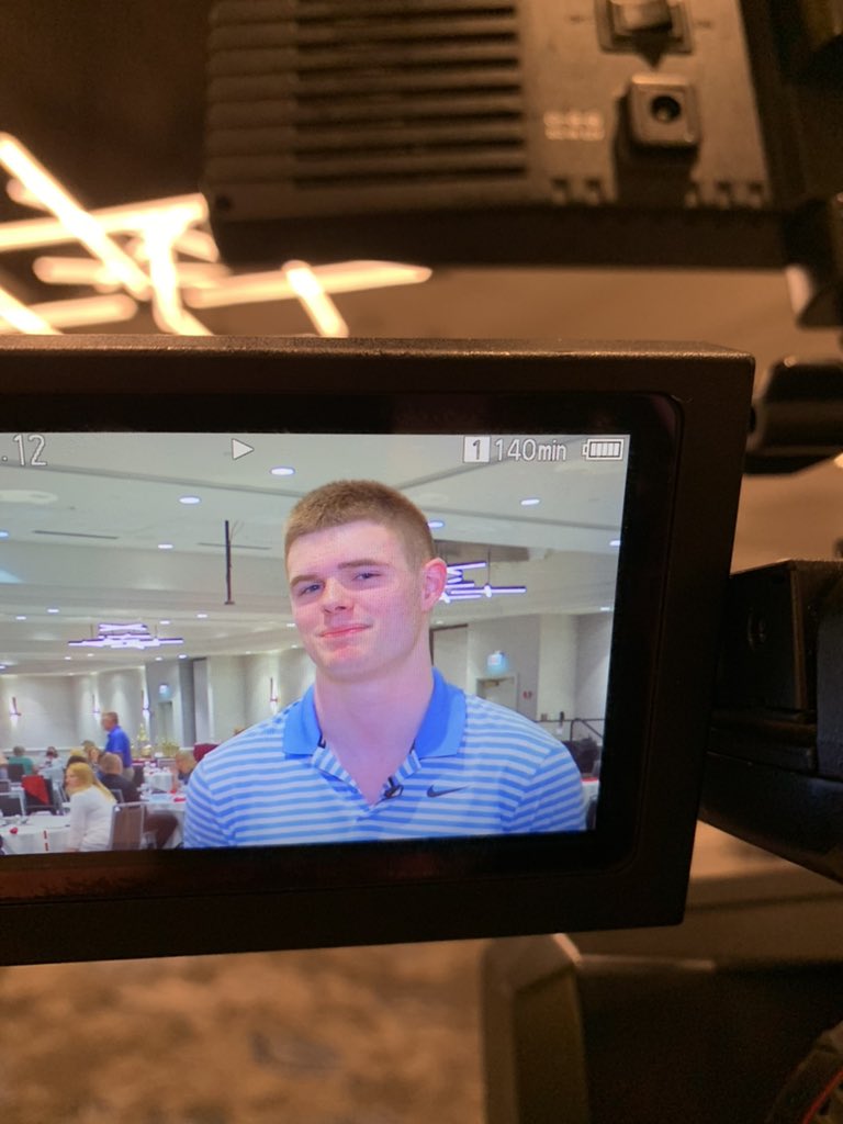 JakeSiegelTV's tweet photo. The 74th Annual Victory Awards Dinner at the Embassy Suites in Charleston features the top high school athletes in the Mountain State.

Several of them are from our area! 

Hear from some of them, including @IsaacMcKneely tonight at 11 on @WOWK13News.

(No show at 6 due to Golf) https://t.co/RXWjG2MRqe
