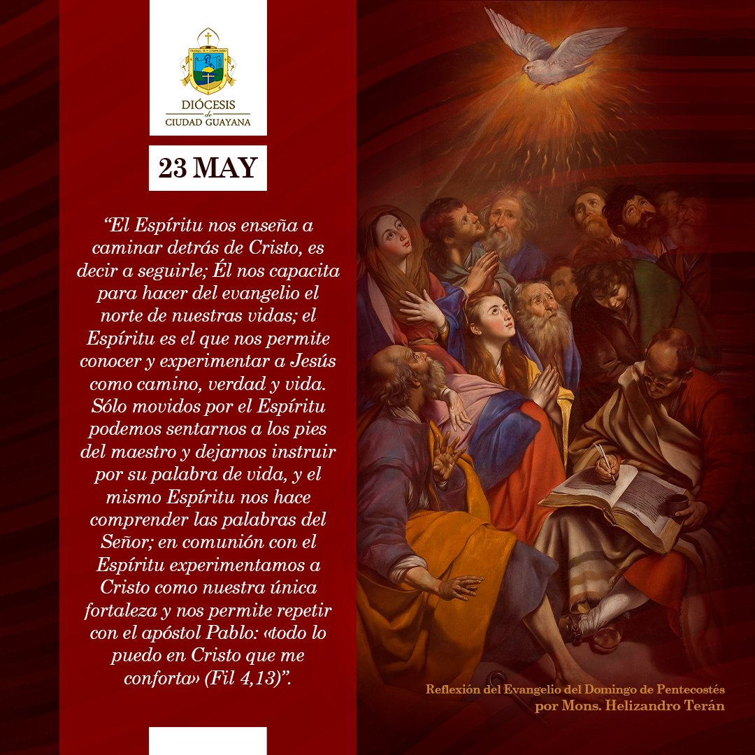 DiocesisDCG's tweet photo. Reflexión del Evangelio de este Domingo de Pentecostés por nuestro Obispo Monseñor Helizandro Terán 🔥

VEN ESPÍRITU SANTO 🕊️ https://t.co/YYt2ZlyOQJ