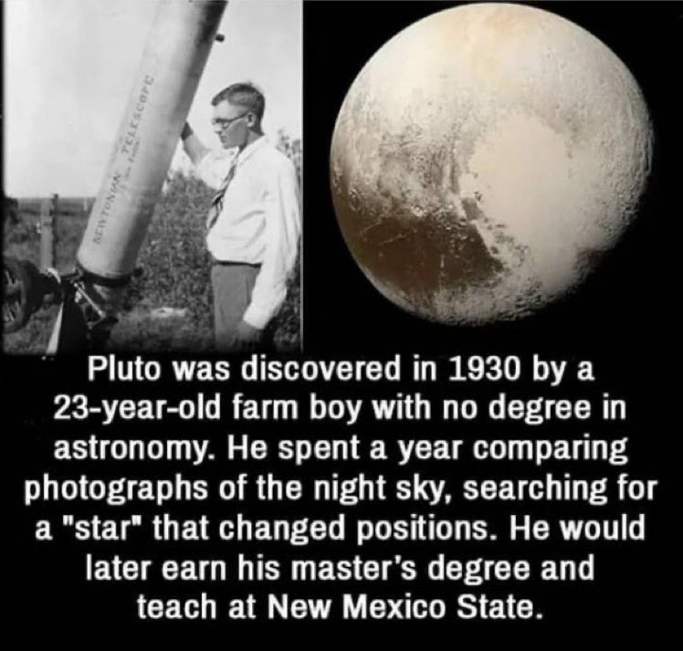 Today I Learned 📚 on Twitter: "Clyde W. Tombaugh discovered Pluto on February 18, 1930 https://t.co/RUphW7tMAT" / Twitter