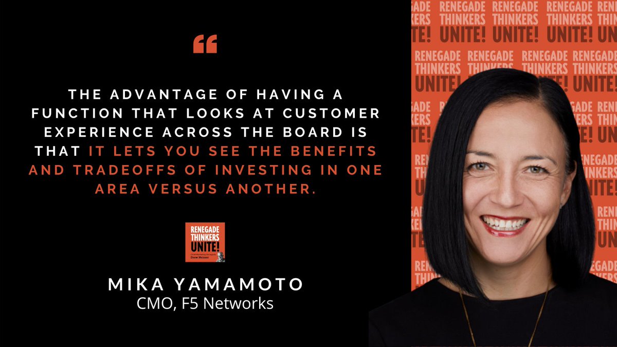 DrewNeisser's tweet photo. Over at @F5, @mikayamamoto11 is both CMO & CXO. How has this benefitted the brand overall? Listen to the full #RTU to find out ➡️ https://t.co/WbYIX38c3U #CMOQuote https://t.co/OwhVmEYwJS