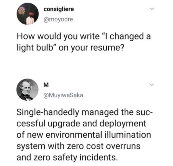 Pimp your resume: ninja level