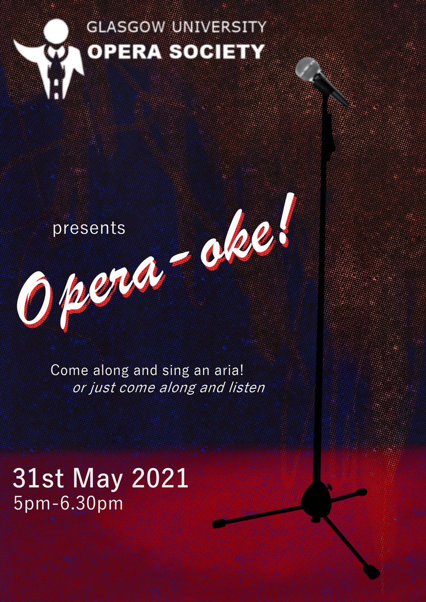 GUOperaSoc's tweet image. Come along to this informal get-together on Zoom to perform an aria of your choice, or just to listen, at the end of the academic year.

Sign up on Eventbrite eventbrite.com/e/opera-oke-ti…, and submit your performance piece at docs.google.com/forms/d/1Mp0hA….