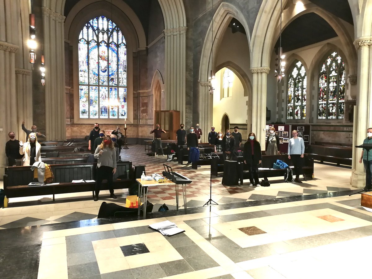 <a href="/OliverDowden/">Oliver Dowden</a> <a href="/DCMS/">Department for Culture, Media and Sport</a> this is us rehearsing back when we were allowed inside back in October. Huge church, fully risk assessed and 2m distancing. We are just asking for the same now please - or at least some clarity why this is no longer possible #singingmatters #ChoirsMatter