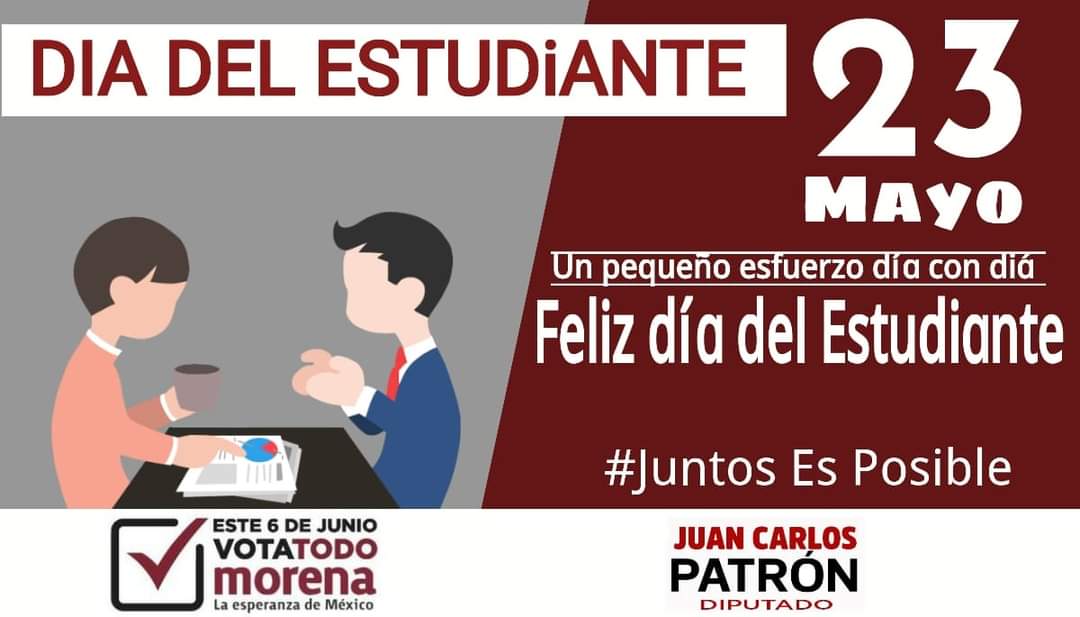 JCarlosPatron23's tweet photo. Feliz día a todos los estudiantes de Sinaloa que cada día demuestran esa capacidad para el estudio. Un abrazo. https://t.co/4TuoQL5NSe