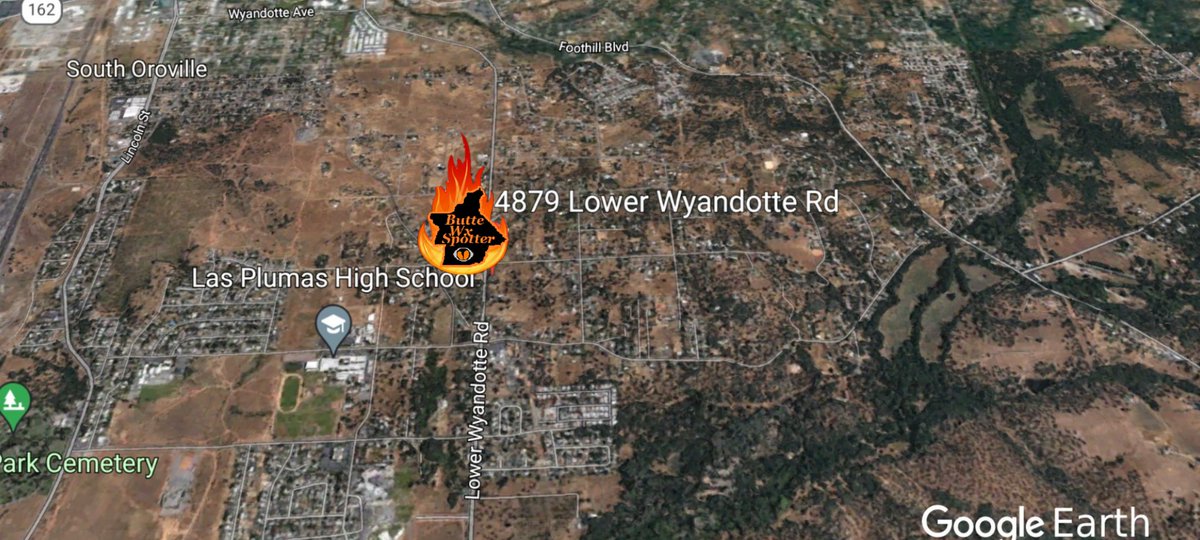 NessaBurdette's tweet photo. #ButteCo PALERMO/OROVILLE: 
Vegetation fire 🔥in area of 4879 Lower Wyandotte Rd #LowerFire

#Update at 1:20 pm, 1-2 acres moderate ROS, multiple structures threatened. Continue response. https://t.co/8zZVaztfVO