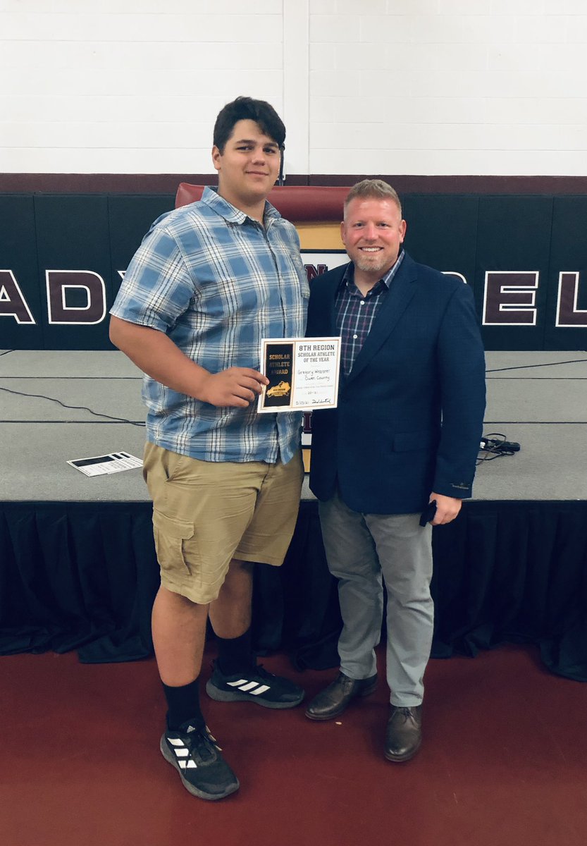Rebels_OCFB's tweet photo. Congratulations to @gregwebster56 who was recognized as the 31st District Male Scholar-Athlete of the Year today at the 8th Region Athletic Directors Association Banquet. 

Very proud of his accomplishments on and off the field.

#ATB
#RebelsFootballFamily https://t.co/f5EzZfVLHX