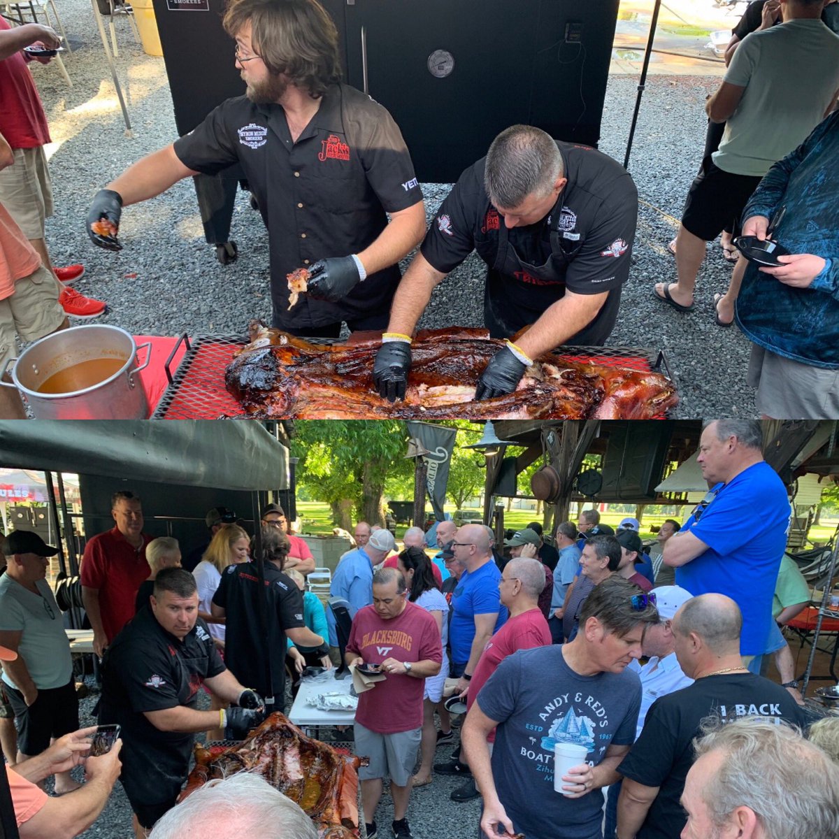 the_new_south's tweet photo. Had a blast this weekend at our BBQ cook school with 50+ students and of course that whole hog was a hit. Make sure to sign up for a BBQ class at https://t.co/vL4PD22KhO #hogrules #bbq #cook #school https://t.co/20YpUo2jP7
