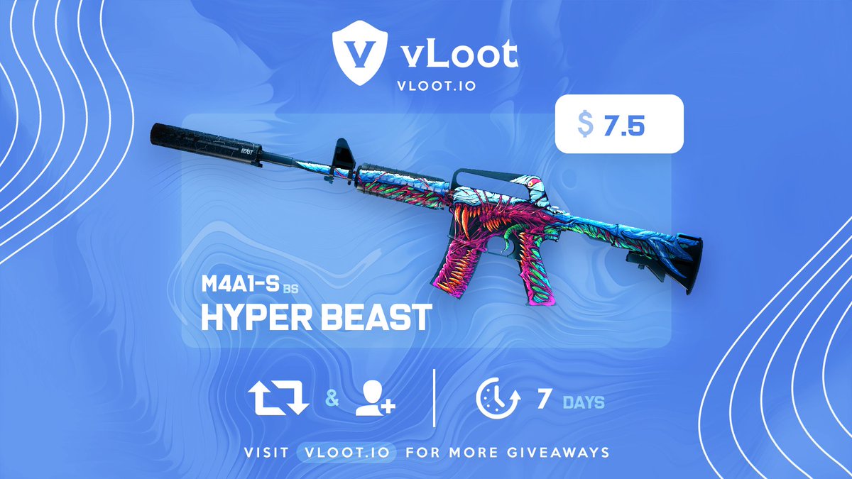 M4A1-S Hyper Beast Giveaway🎁

✅Follow <a href="/vloot_io/">vLoot.io</a> 
✅Retweet 

Winner drawn in 7 days👀

Good luck💕

#csgogiveaways #freecsgoskins