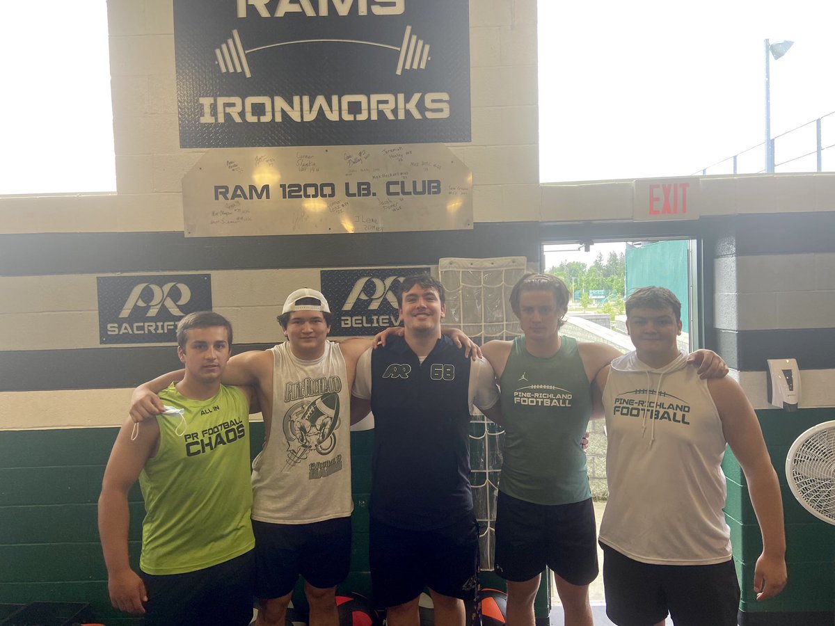Congrats to the PR Football Players who made it into the 1,200 lb Club at our 2021 Gery Wentzel Power Meet today! 💪🏻🏈#FINISH <a href="/jeremiahasley/">Jeremiah Hasley</a> <a href="/connorlenz_/">Connor Lenz</a> <a href="/Max_Heckert/">Max Heckert</a> <a href="/DomerJason/">Jason Domer</a> <a href="/Sam_Greene_/">Sam Greene</a> <a href="/PRRamsFootball/">Pine-Richland Football Champions Account</a> <a href="/CoachKasper/">Coach Eric Kasperowicz</a>