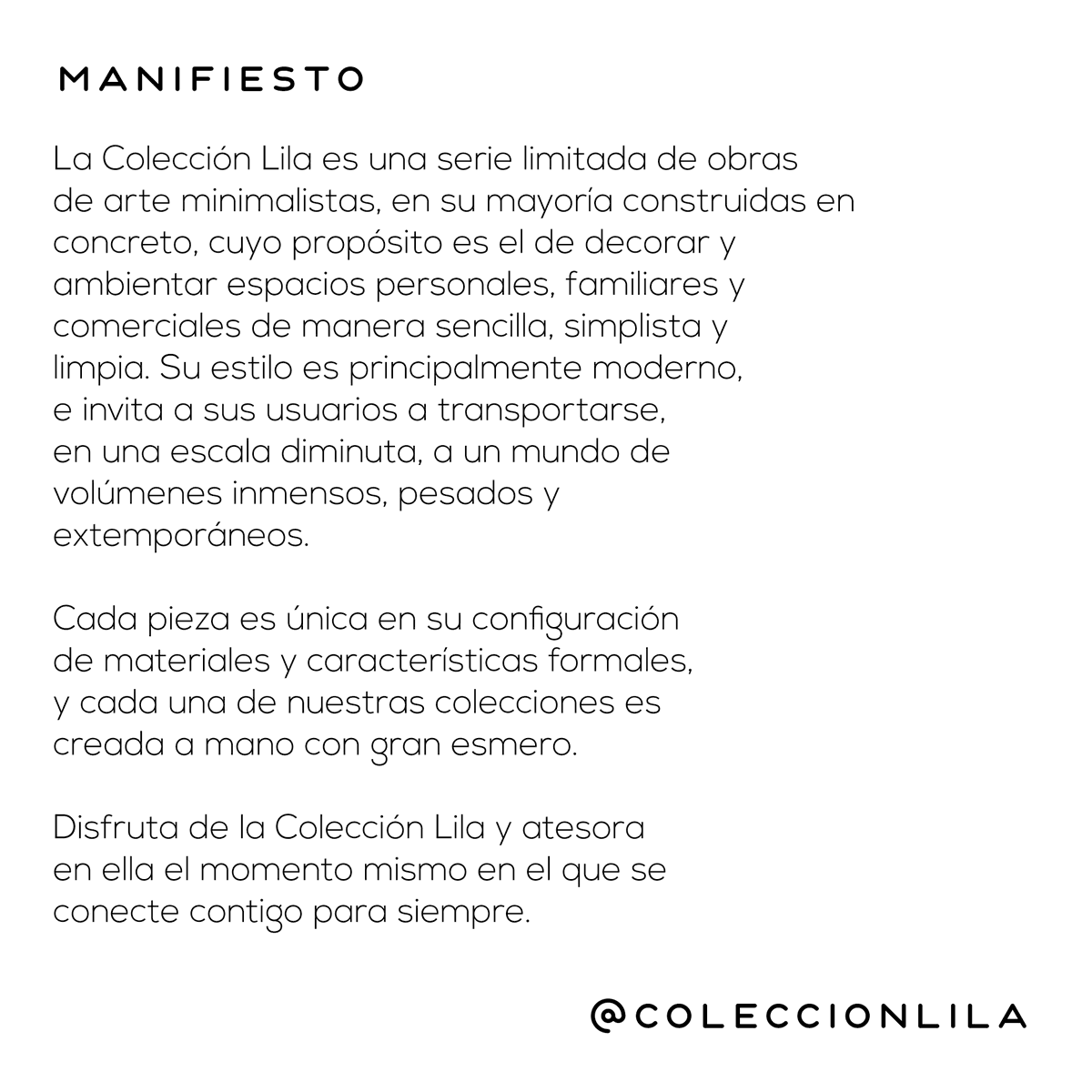 ColeccionLila's tweet photo. Nuestro Manifiesto. Hoy nace @ColeccionLila https://t.co/tyT5Bf1u9v