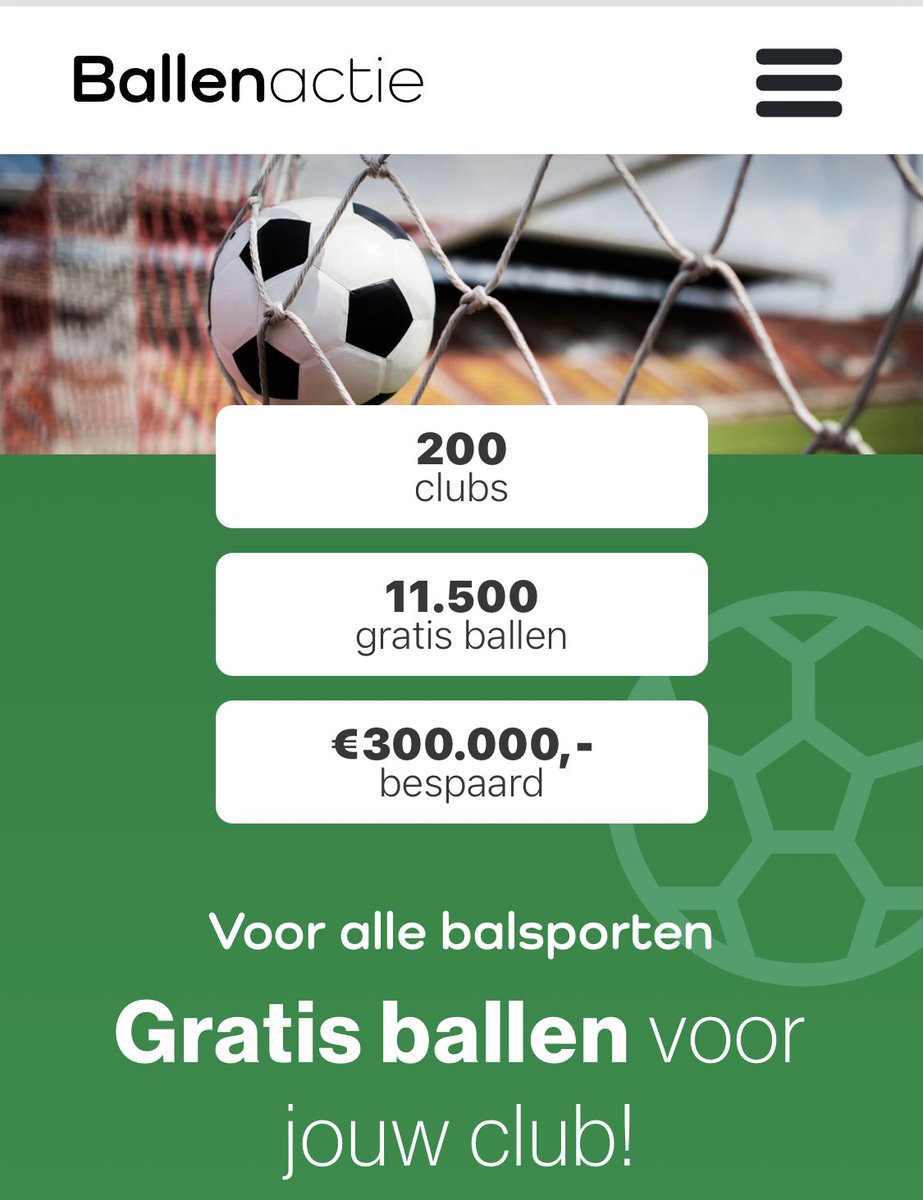 Gratis ballen voor jouw club? Vele verenigingen gingen jullie voor! Geef je vereniging op of informeer naar de mogelijkheden. ballenactie.nl