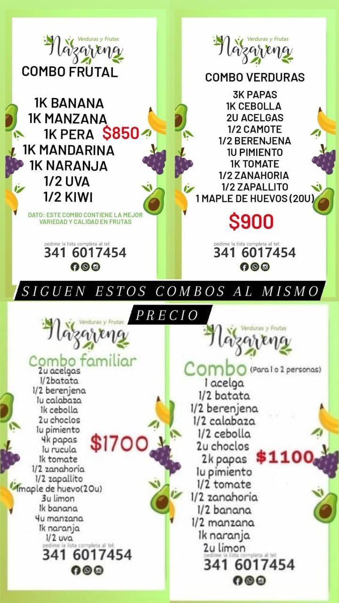 PreciosRosario2's tweet photo. #VerdurasEnRosario
#FrutasEnRosario
💰 $1500 #ComboMasterChef
💰 $900 #ComboVerduras
💰 $850 #ComboFrutas
💰 $1700 #ComboFamiliar
💰 $1100 #Combo2Personas
📍 #NazaArtale
🌐 https://t.co/rZjDQw747u
📲 3416017454
🛵 Envíos a Domicilio https://t.co/6MHXYenXTz