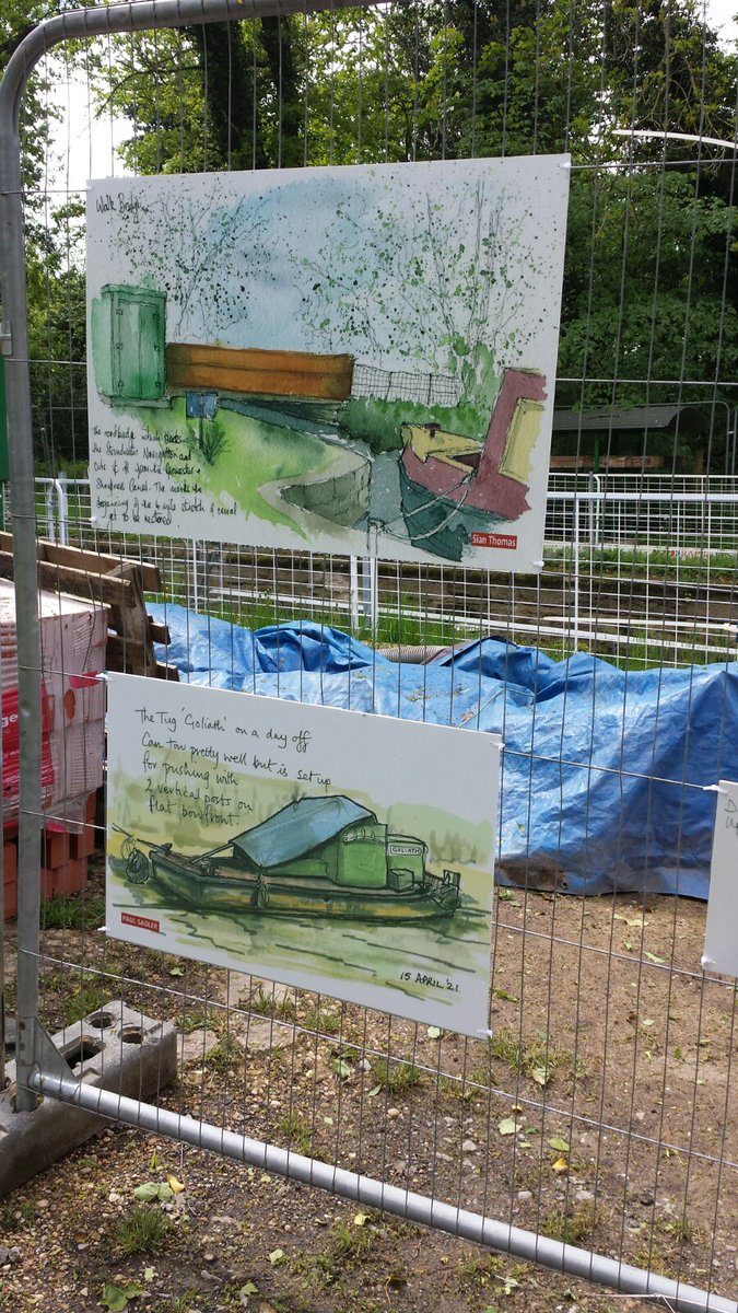 groupsych's tweet photo. Stroud Navigation sketches on display at Blunder Lock. Great to see them enlarged! @canalPictures @CotswoldCanals @urbansketchers @janstonehouse @StroudDC @Isacarand  #psychogeography https://t.co/bUBvTcrp3t