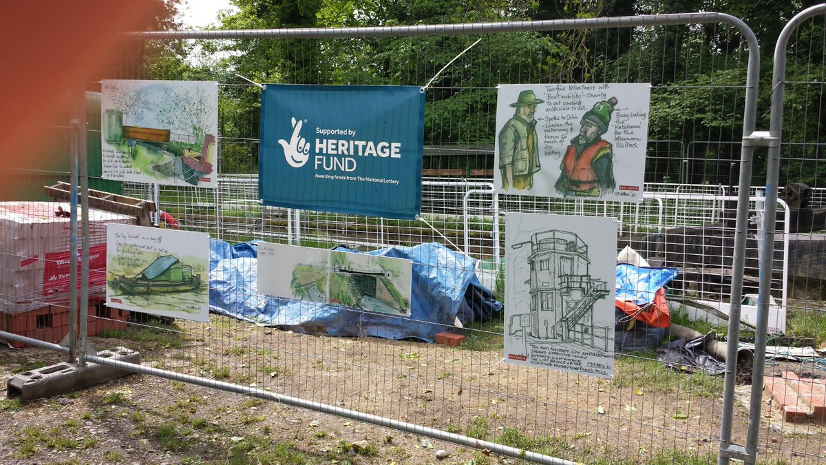 Stroud Navigation sketches on display at Blunder Lock. Great to see them enlarged! <a href="/canalPictures/">Cotswold Canals in Pictures</a> <a href="/CotswoldCanals/">Cotswold Canals Trust</a> <a href="/urbansketchers/">urbansketchers</a> @janstonehouse <a href="/StroudDC/">Stroud District Council</a> @Isacarand  #psychogeography