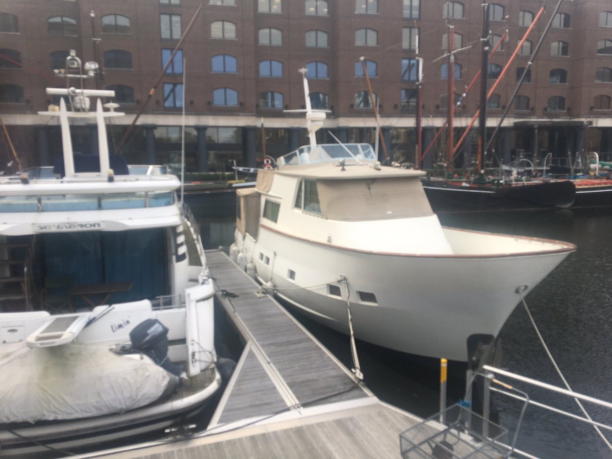 This is the yacht I’m buying this week in its mooring at St Katherines Dock Marina next to Tower Bridge- so excited