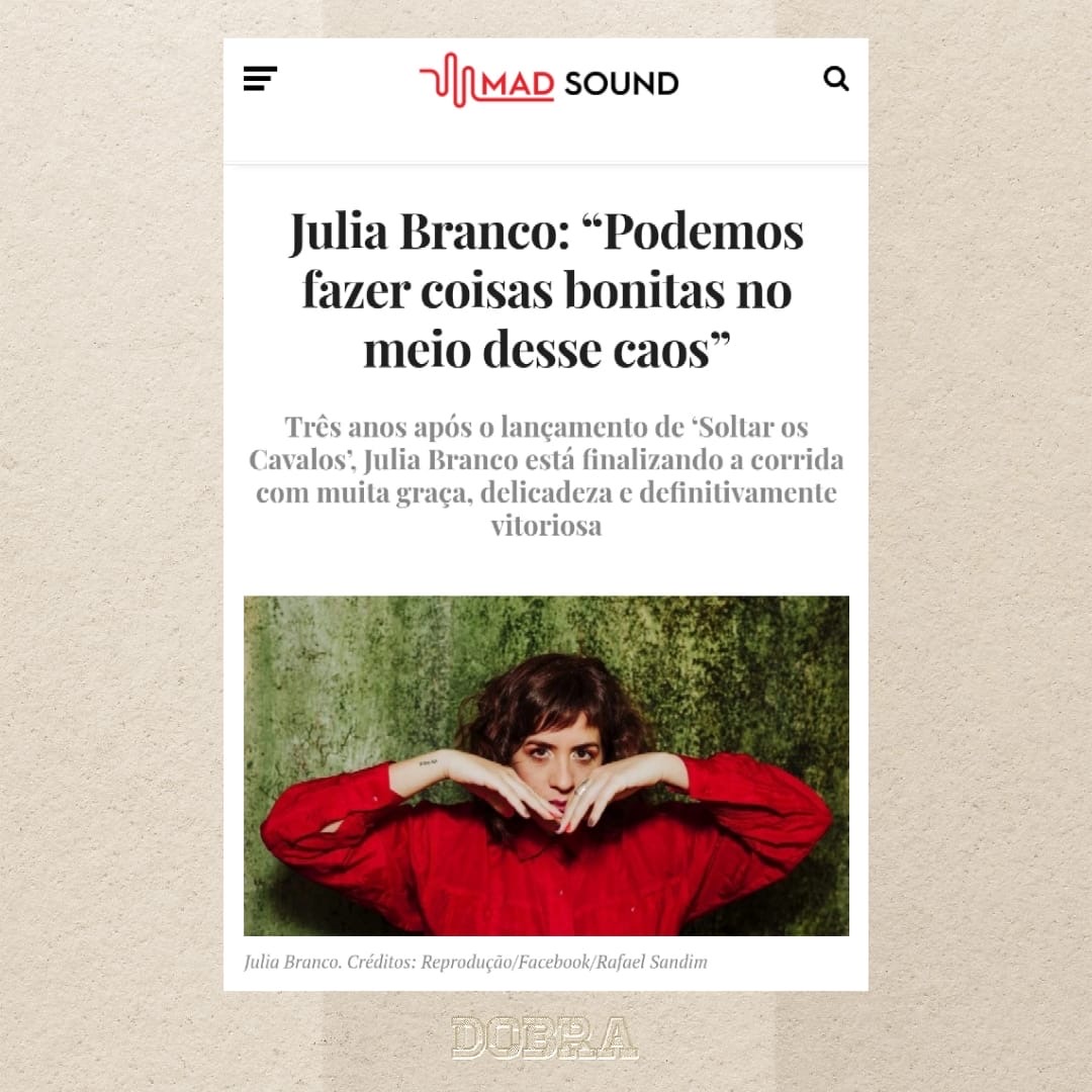 juliabranca's tweet photo. bati um papo muito legal com a Gabriela Marqueti do #madsound sobre o ciclo #soltaroscavalos que vem chegando ao fim e os caminhos para o próximo disco (link nos comentários) https://t.co/rYUGA6Ri6P