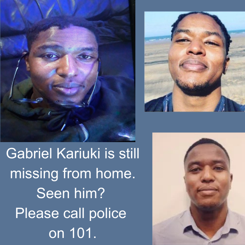 ClevelandPolice's tweet photo. Gabriel Kariuki, 26, is still missing from home in #Hartlepool. Our searches continue. Thanks to friends &amp; colleagues sharing pictures and we've included some⬇️ Updated description of his coat, see here https://t.co/8qUQMeTsy8 Any sightings, call 101. https://t.co/OT33YN2R1I