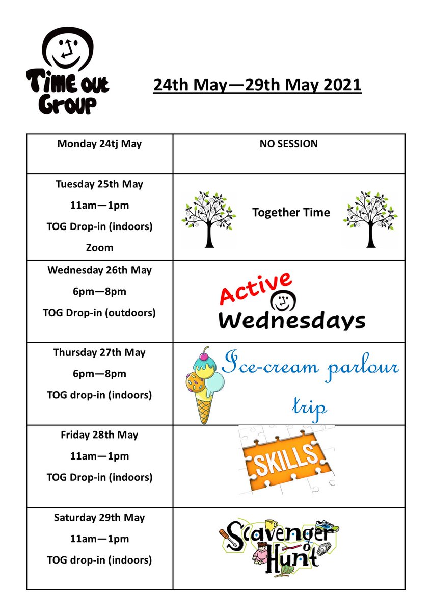 TimeOutGroupNW's tweet photo. This week at TOG...
If you have any questions about our sessions, please get in contact! Email us at admin@timeoutgroup.org.uk https://t.co/03yqeq1GF8
