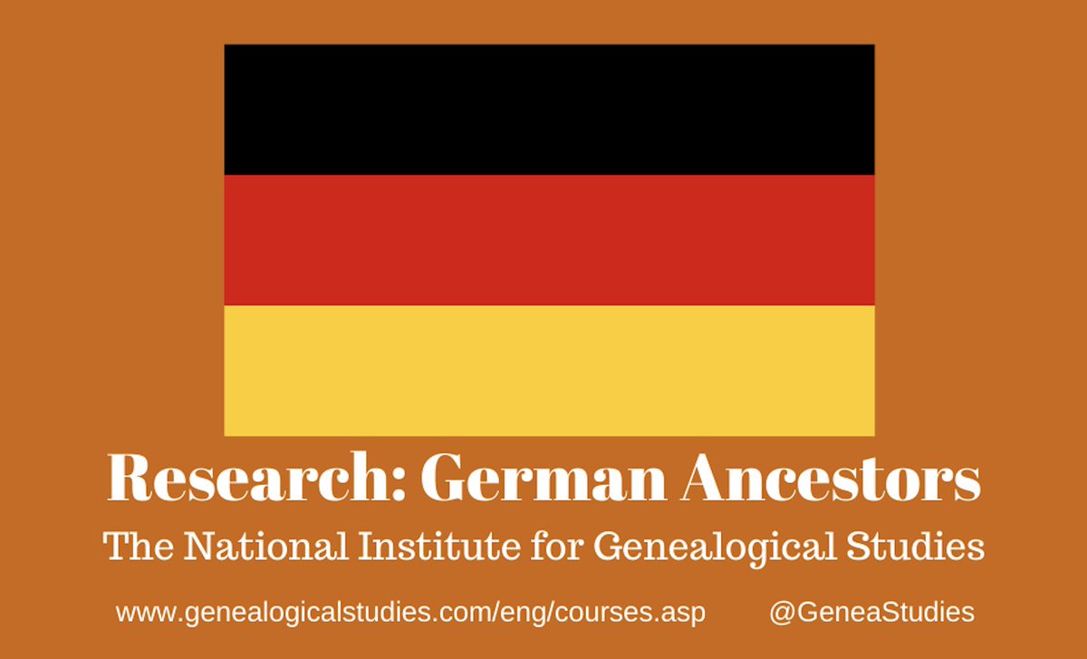 GeneaStudies's tweet image. Interested in Researching your #German Ancestors? The National Institute for Genealogical Studies offers many courses specifically for German research starting on Jun 7th. Register today! #genealogy 
German Ancestors: genealogicalstudies.com/eng/courses.as…