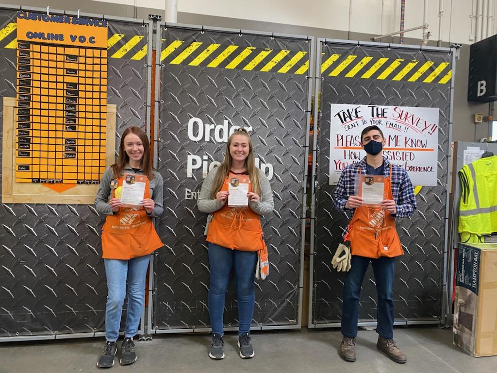 We want to recognize our amazing Service Desk associates, Megan for service desk associate of the month AND Kaitlynn and Brian for excellent customer service and cleanliness in the aisle! Thank you! #HomeDepot0482 #DynamicD18 
<a href="/ChadKrausTHD/">Chad Kraus</a> <a href="/NagyAndrew/">Andrew Nagy</a> 
<a href="/JessHodgesTHD/">Jess Hodges</a>