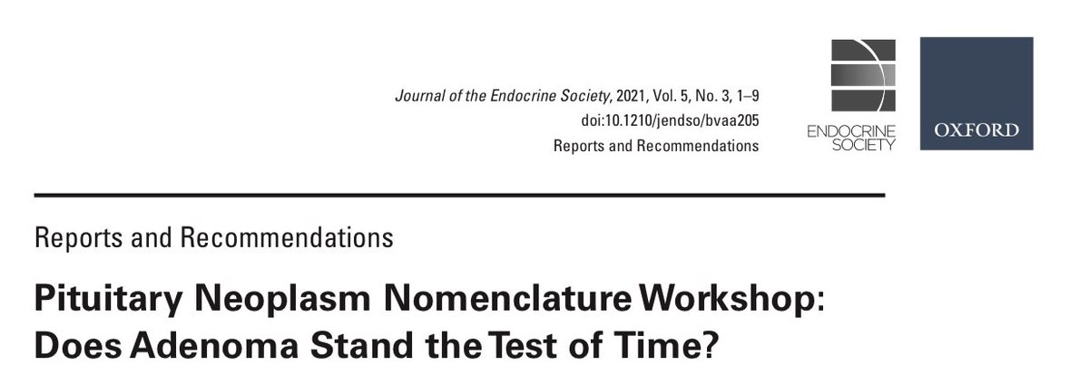 NeuroendocrinoS's tweet image. Tumores neuroendocrinos hipofisarios #PitNET

Mayoría adenomas hipofisarios son benignos y no afectan a la esperanza de vida

El cambio de nomenclatura a PitNET:
- no aborda pronóstico
- asigna “malignidad” y puede afectar a los pacientes
@EndoSocJournals 
academic.oup.com/jes/article/5/…