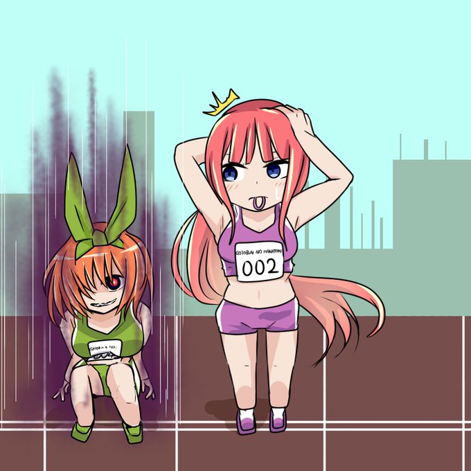 ダンベルマンさんがTwitterに投稿した中野四葉(五等分の花嫁)のイラスト。