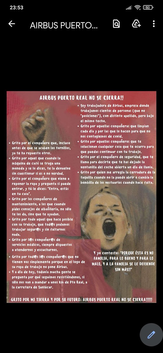 CgtSanpablo's tweet photo. Lo cómodo sería aceptar el cierre de Puerto Real y así negociar algún favorcito de la empresa.

CGT es un sindicato de trabajadores, a ellos nos debemos y nuestro trabajo es defenderlos A TODOS.
#AirbusPuertoRealNoSeCierra https://t.co/ynjMsU1yps
