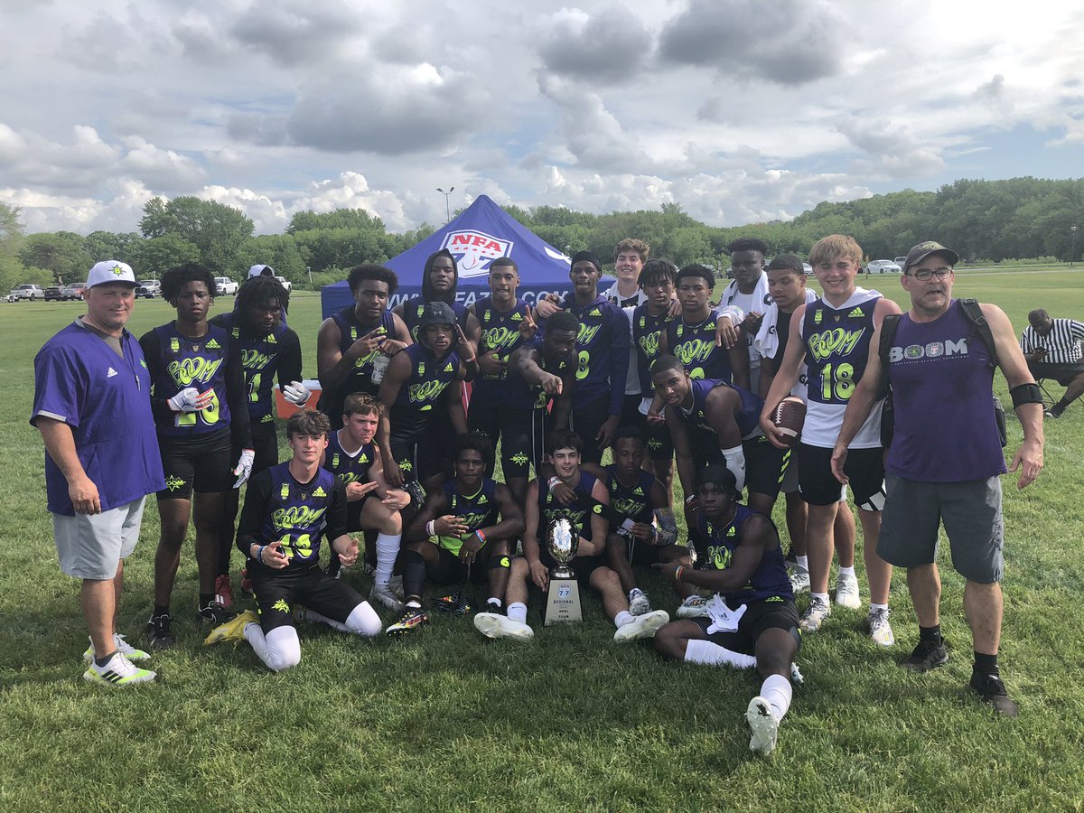 NFA7v7's tweet photo. Congrats to Midwest BOOM - Elite for going undefeated on the weekend and winning the #NFA7v7 Midwest Regional in the Club division!

Four other teams qualified for the #NFA7v7 National Championship:
1. The Show Dynasty
2. Midwest Boom
3. Team G.U.T.S. Blue
4. Potenza Sports Black https://t.co/VYANcJoen0