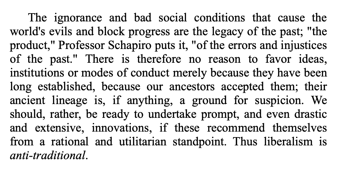 Since society is perfectible through reason, and we're still so far away from being perfect, then everything from the past, that got us to this point, needs to be burned down and replaced with the new.