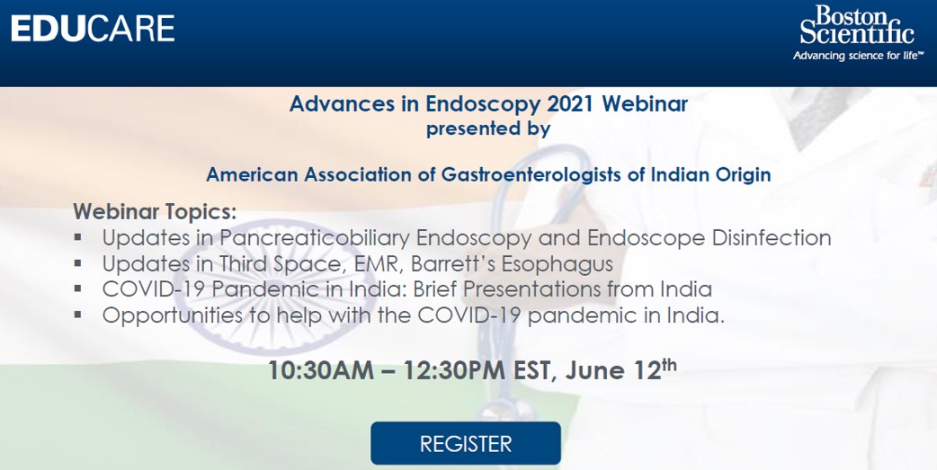 Tarun Rustagi (@tarunrustagi_md) on Twitter photo Join the American Association of Gastroenterologists of Indian Origin (AAGIO) webinar on June 12th, 2021 @ 1030am EST/8pm IST on:
"ADVANCES IN ENDOSCOPY 2021"
Register for free👇 & spread the word
<a href="/drdalbir/">Dalbir Sandhu, MD, FACG, FASGE</a> @KapuriaMd <a href="/ChahalPrabhleen/">Prabhleen Chahal MD,MASGE,FACG</a> <a href="/swathipaleti/">Swathi Paleti</a> <a href="/AdvaniRashmiMD/">Rashmi Advani, MD, ABOM</a> Join the American Association of Gastroenterologists of Indian Origin (AAGIO) webinar on June 12th, 2021 @ 1030am EST/8pm IST on:
"ADVANCES IN ENDOSCOPY 2021"
Register for free👇 & spread the word
<a href="/drdalbir/">Dalbir Sandhu, MD, FACG, FASGE</a> @KapuriaMd <a href="/ChahalPrabhleen/">Prabhleen Chahal MD,MASGE,FACG</a> <a href="/swathipaleti/">Swathi Paleti</a> <a href="/AdvaniRashmiMD/">Rashmi Advani, MD, ABOM</a>