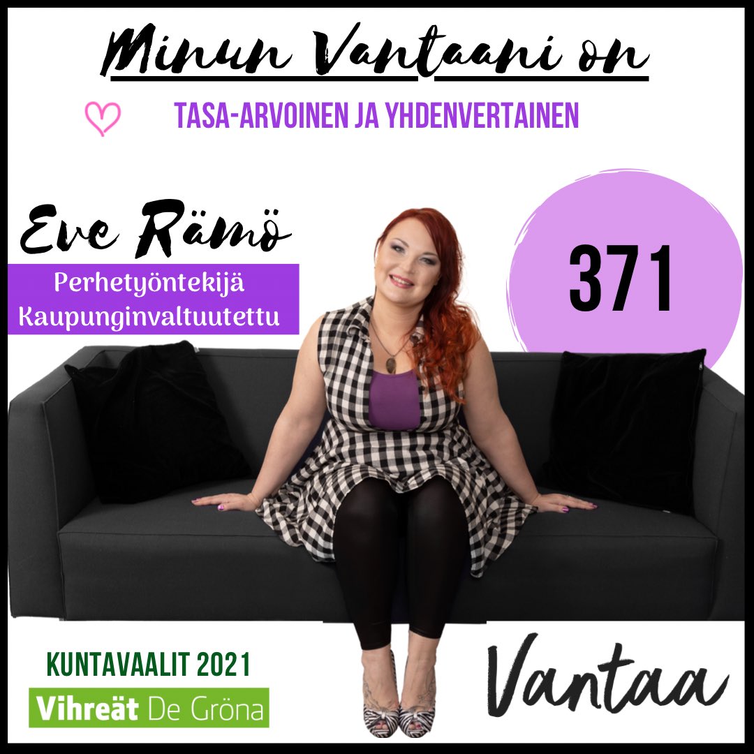 eve_ramo's tweet photo. Minun Vantaani on

💜Tasa-arvoinen ja yhdenvertainen

👉🏼lue lisää https://t.co/f98eB90rnL

#kuntavaalit2021 #kuntavaalit #tasaarvo #yhdenvertaisuus #pride #vantaa #vihreät #tulkaakaikki https://t.co/HR29rISAjj