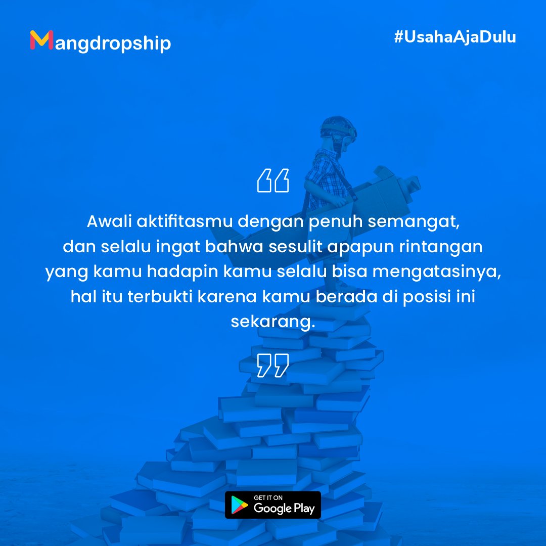 mangdropship's tweet photo. Hallo Droppers! Kembali lagi di hari Senin nih, pesan si Mamang jangan menyerah ya, satu persatu kita lewati rintangan dan kesulitan bersama. Semangat terus Droppers❤️ https://t.co/hKzbTX4pdX