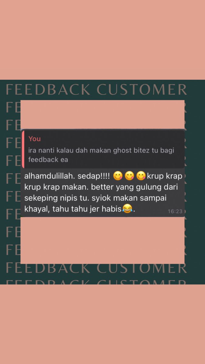 caghena_'s tweet photo. ni antara feedback yang dah try ghostbitez ni 😍

makan sekali pasti nak lagii 😋 https://t.co/hocgA1o2Q0